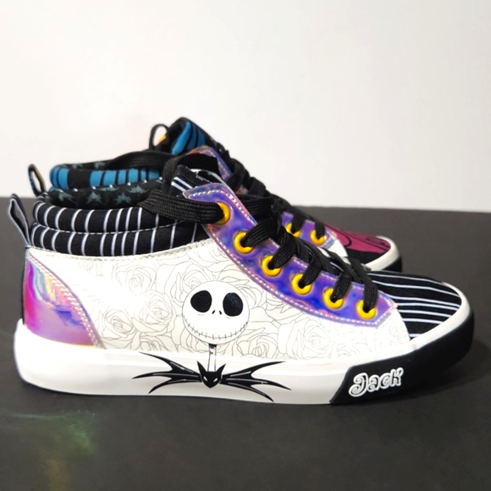 Disney Nightmare Before Christmas Jack Skellington Sally High Top Size 6 - Picture 3 of 16